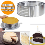 Trade Shop Traesio-affettatorte Taglia Affetta Torta Regolabile Da 24 30 Cm Stampo Anello Acciaio -