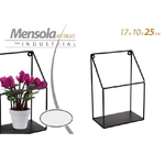 Kaela-mensola Bacheca Parete Metallo Nero Industrial Classic Moderno 17x10x25cm 822254 -