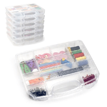 Trade Shop Traesio-valigetta Neptuno Kit Accessori Per Cucito Pittura Scuola Hobby Scomparti 12056 -