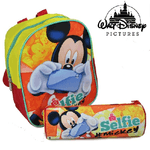 Trade Shop Traesio-zaino Zainetto Asilo Mickey Mouse + Astuccio Topolino Kit Disney Scuola -