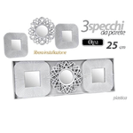 Kaela-set 3 Specchi Parete Decorativi Quadri Libera Installazione 25cm Plastica 813030 -