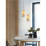 Trade Shop Traesio-lampadario A Sospensione E27 Paralume Cilindro In Ceramica Traforata Bianco Lp21 -