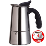 Trade Shop Traesio-moka Espresso Maker Caffettiera Macchinetta Caffe' Caffè 4 Tazze Acciaio Inox -