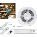 Trade Shop Traesio-striscia Led Con Sensore Di Movimento Luce Bianca 6000k 1mt Armadi Letto -