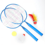 Trade Shop Traesio-set Racchetta Badminton Palla Leghe Nylon Per Bambini Giocattoli All'aperto Blu -