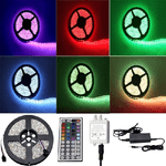 Trade Shop Traesio-strip Led Striscia Multicolor Rgb Da 5 Metri Bobina Smd 5050 Impermeabile 12v -