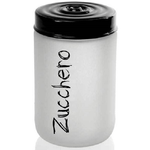 Kaela-barattolo Zucchero Contenitore Vetro Satinato Coperchio Nero 660 Ml 15cm 833267 -