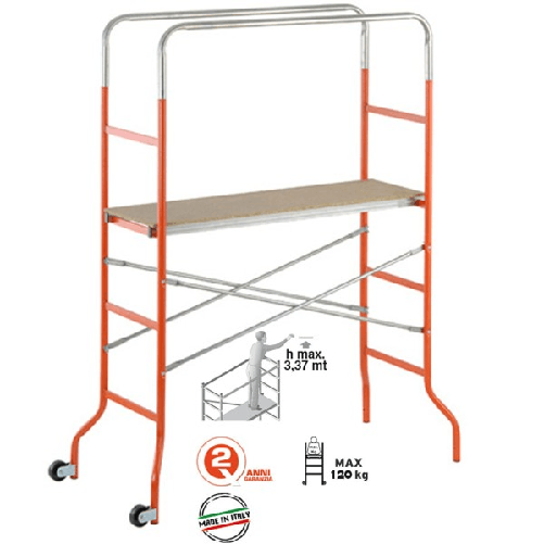Gierre ®-trabattello Mini Con Pianale In Legno Altezza Massima 3,37 M Gierre Kreo Mini -
