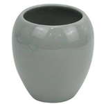 Cleafe-bicchiere Porta Spazzolini Ceramica Grigio Moderno Accessorio Arredo Bagno 79253 -