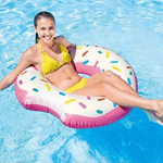 Trade Shop Traesio-salvagente Ciambella Gonfiabile Stampa Donuts Mangiucchiata 107 Cm Mare Piscina -