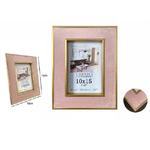 Trade Shop Traesio-cornice Per Foto Portafoto Poster Quadri Tele 10 X 15cm Rosa Con Bordi Oro 70315 -