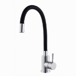 Cleafe-miscelatore Rubinetto Lavello Cucina Canna Flessibile Nero Acciaio Satinato 52687 -