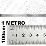 Trade Shop Traesio-righello Metro 1mm A 100cm Metallo Acciaio Riga Multifunzione Segnatura Cm Inch -