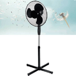 Trade Shop Traesio-ventilatore A Colonna Piantana 45w Pale 40cm 3 Velocità Altezza Regolabile Nero -