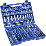 Trade Shop Traesio-kit Inserti + Bussole Boccole Impronta Torx Esagonale Con 3 Cricchetti 171 Pz -