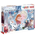 Trade Shop Traesio-disney Supercolor Puzzle Frozen La Regina Di Ghiaccio Elsa Olaf Anna 100 Pezzi -