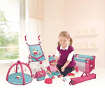 Trade Shop Traesio-bambolotto Baby Sammy 3 In 1 Con Accessori Passeggio Ninna Pappa Gioco Bambine -