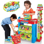 Trade Shop Traesio-gioco Supermarket Negozio Per Bambini Con Registratore Di Cassa E Trolley Spesa -