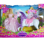 Trade Shop Traesio-sposa Bambola Principessa Reginetta A Cavallo Criniera Viola Pony Gioco Bambine -