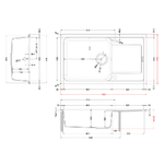 Elleci-Lavello-Incasso-1-vasca-86x50-Life-410-Granitek-Grigio-Cemento-LG241048