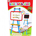 Trade Shop Traesio-lavagna 3in1 42pz Cavalletto 94,5cm Gessetti Lettere Numeri Bambini Educativa -