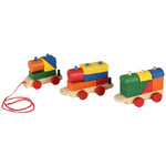 Trade Shop Traesio-3 Vagoni Vani Vagone Trenino Treno Mattoncini Mattoni Blocks Blocchi Bambini -