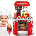 Trade Shop Traesio-cucina Per Bambini Piccolo Chef 33pz Con Stoviglie Luci E Suoni Altezza 70cm -