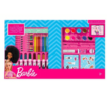 Trade Shop Traesio-valigetta Con Colori Acquerelli Barbie Set Per Colorare Gioco Per Bimbe 52 Pezzi -