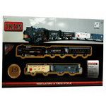 Trade Shop Traesio-treno Merci Classico Espresso Con Luci Pista 276 Cm Gioco Trenino Per Bambini -