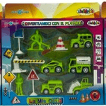 Trade Shop Traesio-playset Costruzioni La Mia Città Verde Con Personaggi Veicoli Segnali 11 Pezzi -