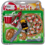 Trade Shop Traesio-set Pizza Mangiamo Insieme Con Vari Accessori Giocattolo Per Bambini 28x28,5 Cm -