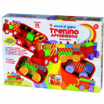 Trade Shop Traesio-trenino Didattico In Legno Prima Infanzia Trenino Arcobaleno 14 Pz. Playset -