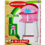 Trade Shop Traesio-seggiolone Per La Pappa In Legno Per Bambole Gioco Simbolico Educativo Sicuro 3+ -