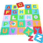 Trade Shop Traesio-tappeto Puzzle Per Bambini Set 60 Pz Gioco Tappetino Lettere Alfabeto Gomma -