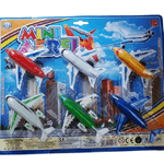 Trade Shop Traesio-set 6 Aerei Colorati Mini Miste Crea Aeroporto Internazionale Bambini Giocattolo -