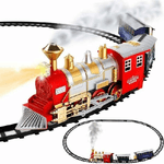 Trade Shop Traesio-pista Trenino Giocattolo Bambini Treno Locomotiva Con Fumo Luce Suoni E 2 Vagoni -