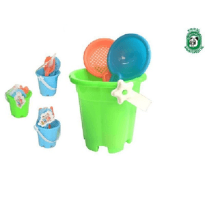 Trade Shop Traesio-secchiello 14 Cm 3pz Con Accessori Palette Giochi Per Mare Estate Bambini 072402 -