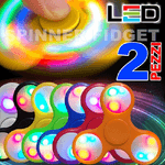 Trade Shop Traesio-spinner Con Luci Led Luminoso Fidget Anti Stress 2 Pezzi Gioco Rilassante 3d -