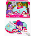 Trade Shop Traesio-pinypon Car Mix&match Macchina Con Bambolina E Cestino Da Picnic Gioco Per Bimbe -