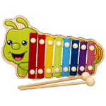 Trade Shop Traesio-xilofono A Forma Di Bruco Colorato Gioco Musicale Per Bambini In Legno 8 Toni -