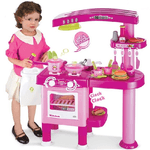 Trade Shop Traesio-cucina Per Bambine Giocattolo 69 Accessori Con Stoviglie Luci Suoni Altezza 80cm -