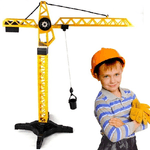 Trade Shop Traesio-gru Cantiere Giocattolo Per Bambini Con Rotazione E Sollevamento 57cm -