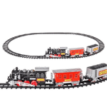 Trade Shop Traesio-pista Treno Trenino Per Bambini 250cm Con Binari Locomotiva 2 Vagoni Luci Suoni -