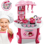 Trade Shop Traesio-cucina Per Bambine Giocattolo 31 Accessori Con Stoviglie Luci Suoni Altezza 70cm -