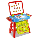 Trade Shop Traesio-set Lavagna Con Piano Disegno E Cavalletto Rosso Con Accessori Numeri E Lettere -