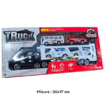 Trade Shop Traesio-camion Rimorchio Trasporta Auto Della Polizia Con Caravan Gioco Per Bambini 3+ -