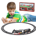 Trade Shop Traesio-pista Treno Trenino Per Bambini 204cm Con Binari Locomotiva Vagone Luci E Suoni -