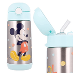 Trade Shop Traesio-borraccia Pop Up Bottiglia In Acciaio Topolino Con Cannuccia 530 Ml Mickey Mouse -