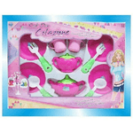 Trade Shop Traesio-set Da Colazione Con Teiera Piattini Tazzine Posate Giocattolo Gioco Bambina -