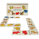 Trade Shop Traesio-gioco Tavolo Società Domino Animali Con Scatola In Legno Giochi Di Carte -